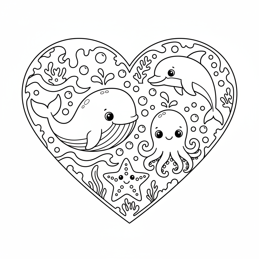Coloriage coloriage imprimer coeur 2