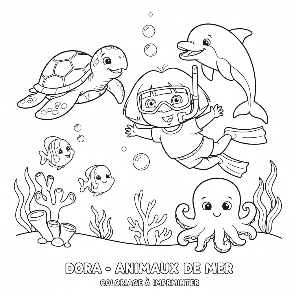 Coloriage Coloriage Imprimer Dora Gratuit à Imprimer