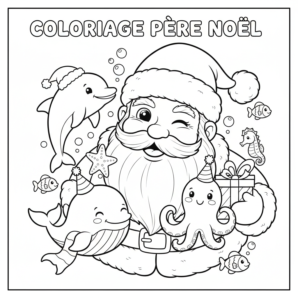 Coloriage coloriage imprimer pere noel 4