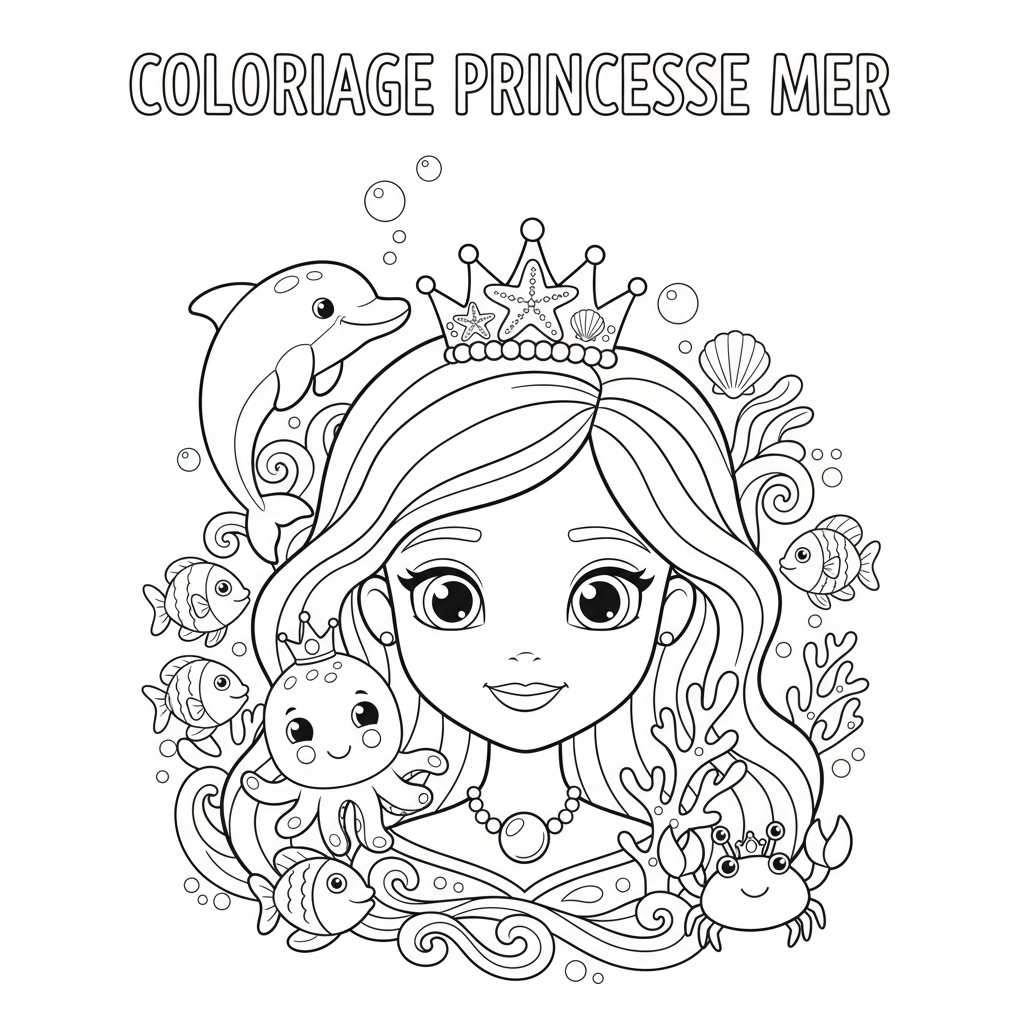 Coloriage coloriage imprimer princesse 4