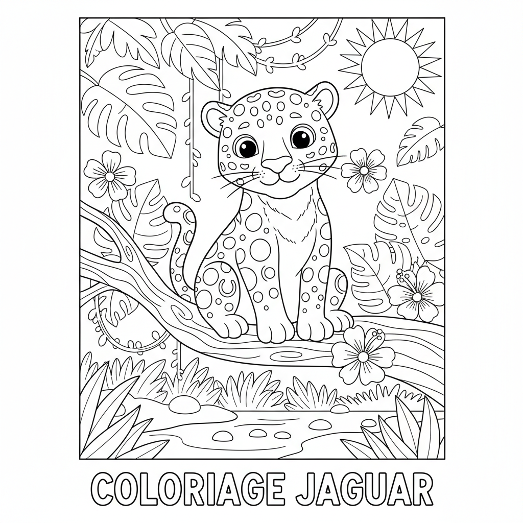 Coloriage coloriage jaguar 3