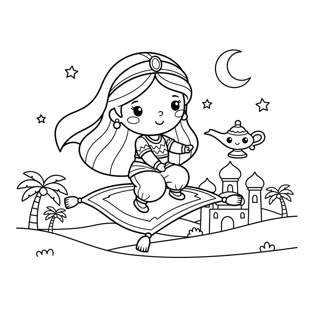 Coloriage Jasmine à Imprimer Gratuitement