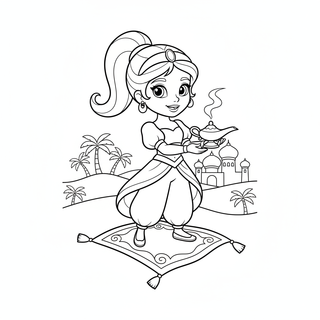 Coloriage coloriage jasmine à imprimer 2