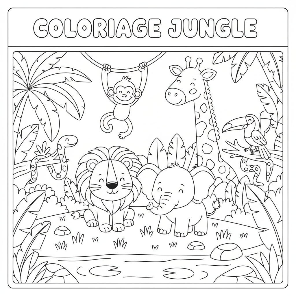 Coloriage coloriage jungle 3