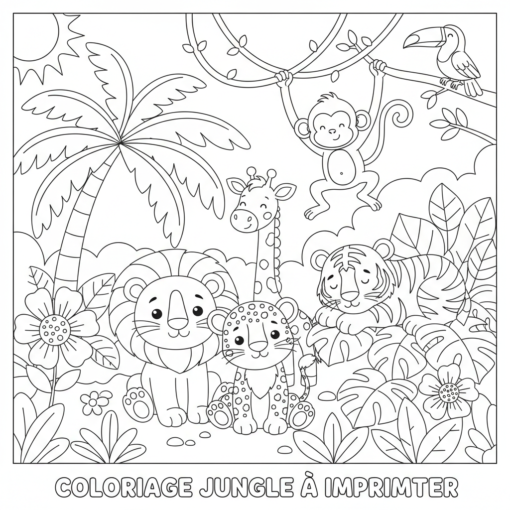 Coloriage coloriage jungle à imprimer 3