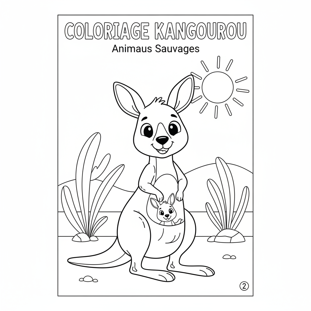 Coloriage coloriage kangourou 2