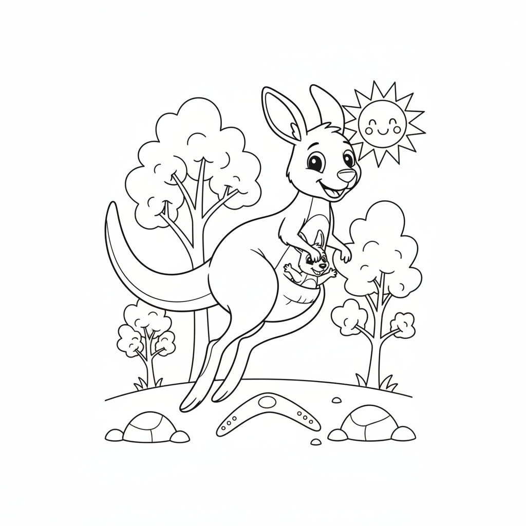 Coloriage coloriage kangourou 5