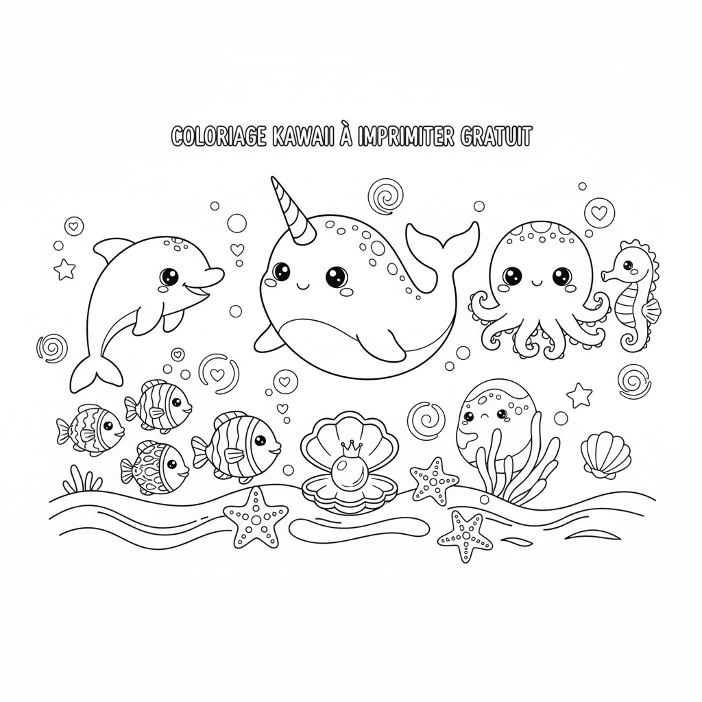 Coloriage coloriage kawaii à imprimer gratuit 2