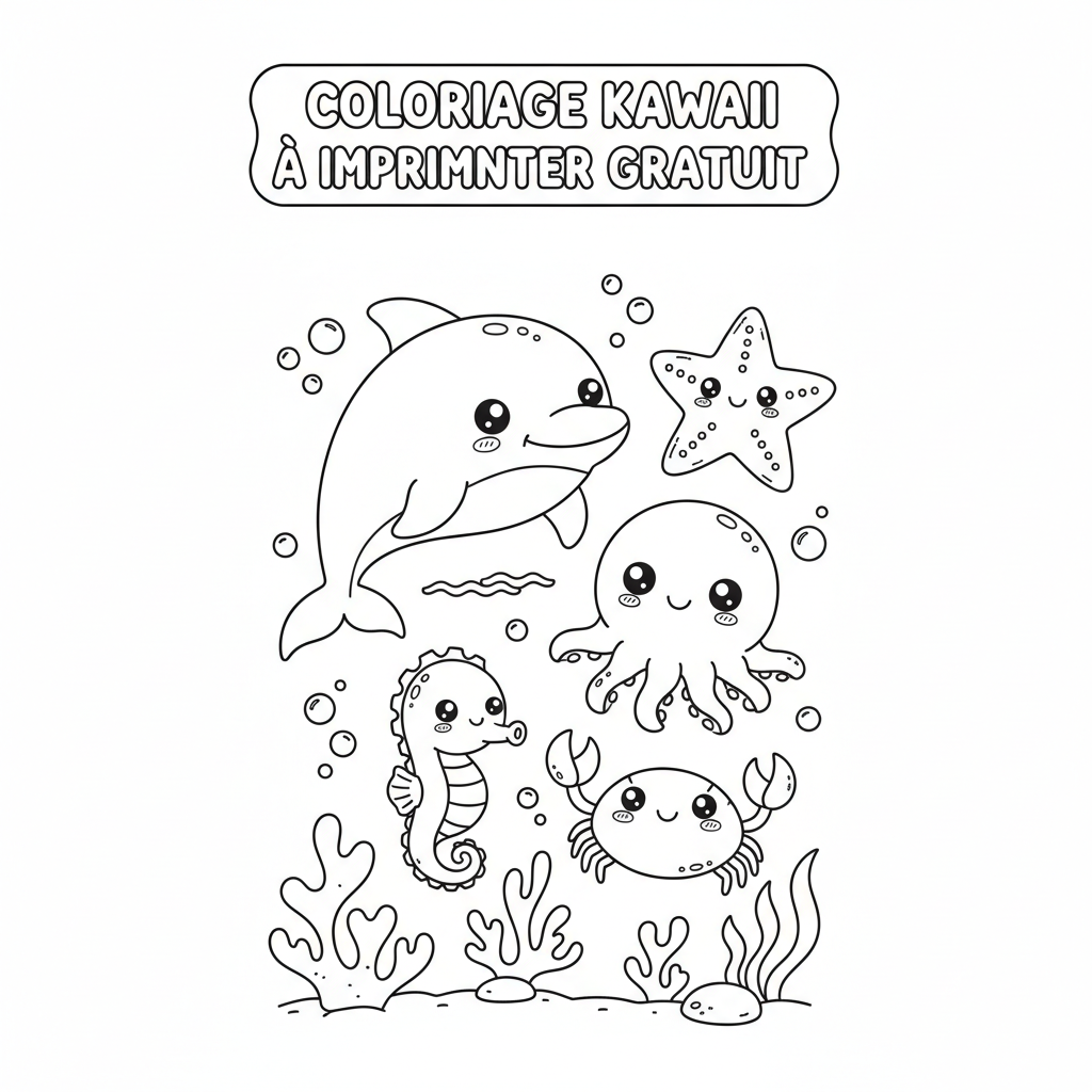 Coloriage coloriage kawaii à imprimer gratuit 3
