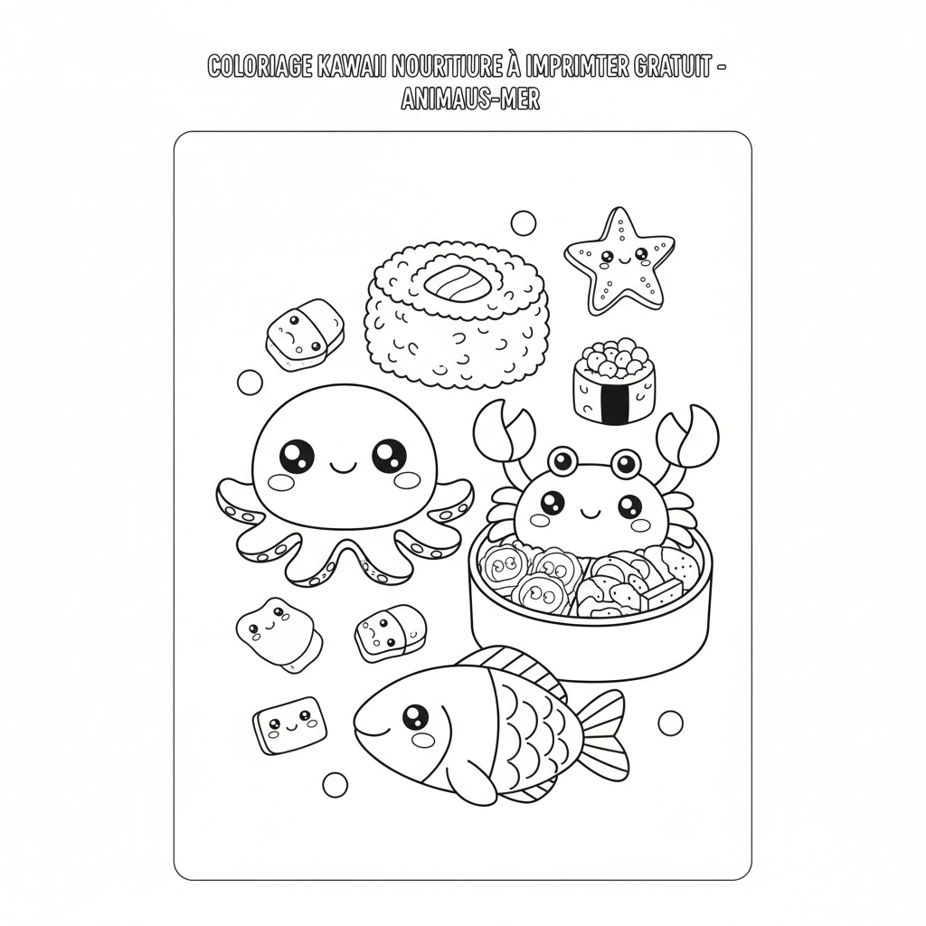Coloriage coloriage kawaii nourriture a imprimer gratuit