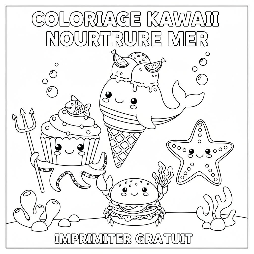 Coloriage coloriage kawaii nourriture a imprimer gratuit 3