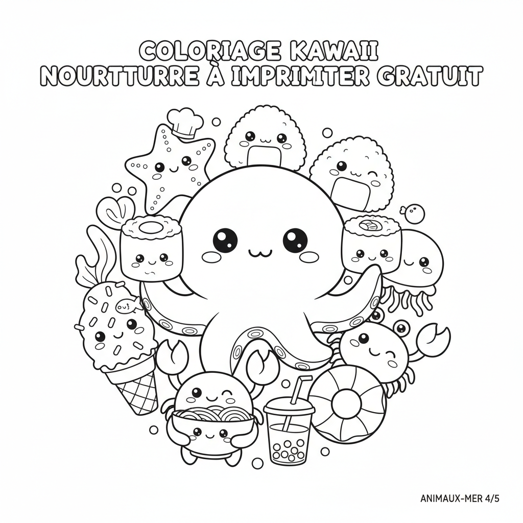 Coloriage coloriage kawaii nourriture a imprimer gratuit 4