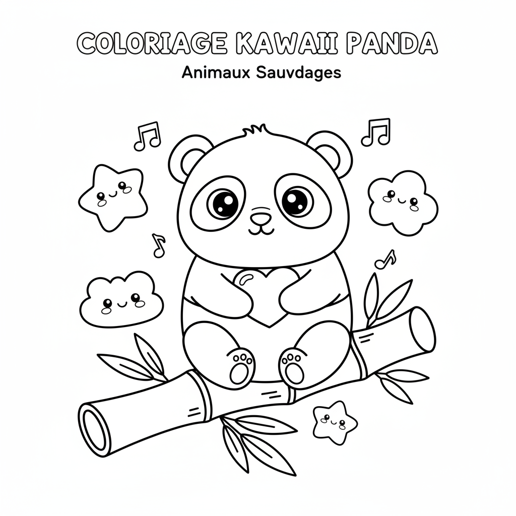 Coloriage coloriage kawaii panda 2