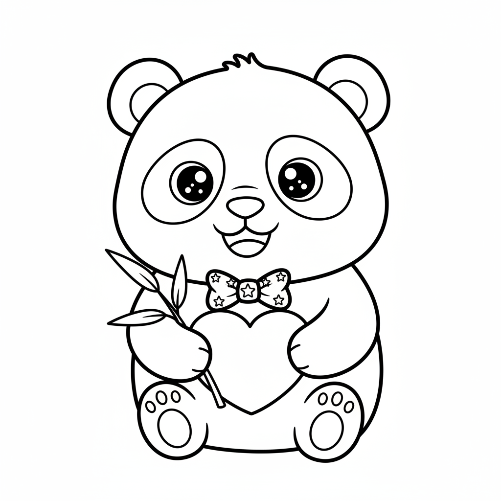 Coloriage coloriage kawaii panda dessin 4