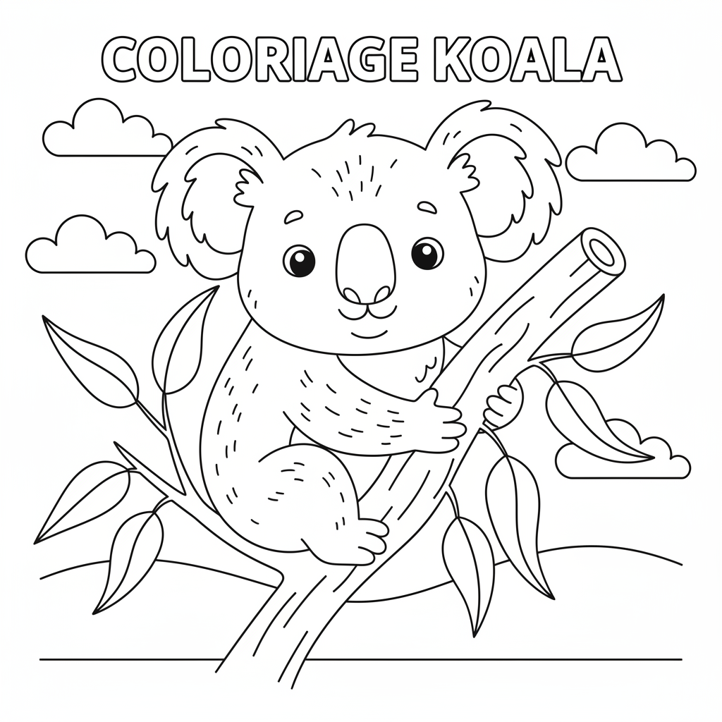 Coloriage coloriage koala à imprimer 2