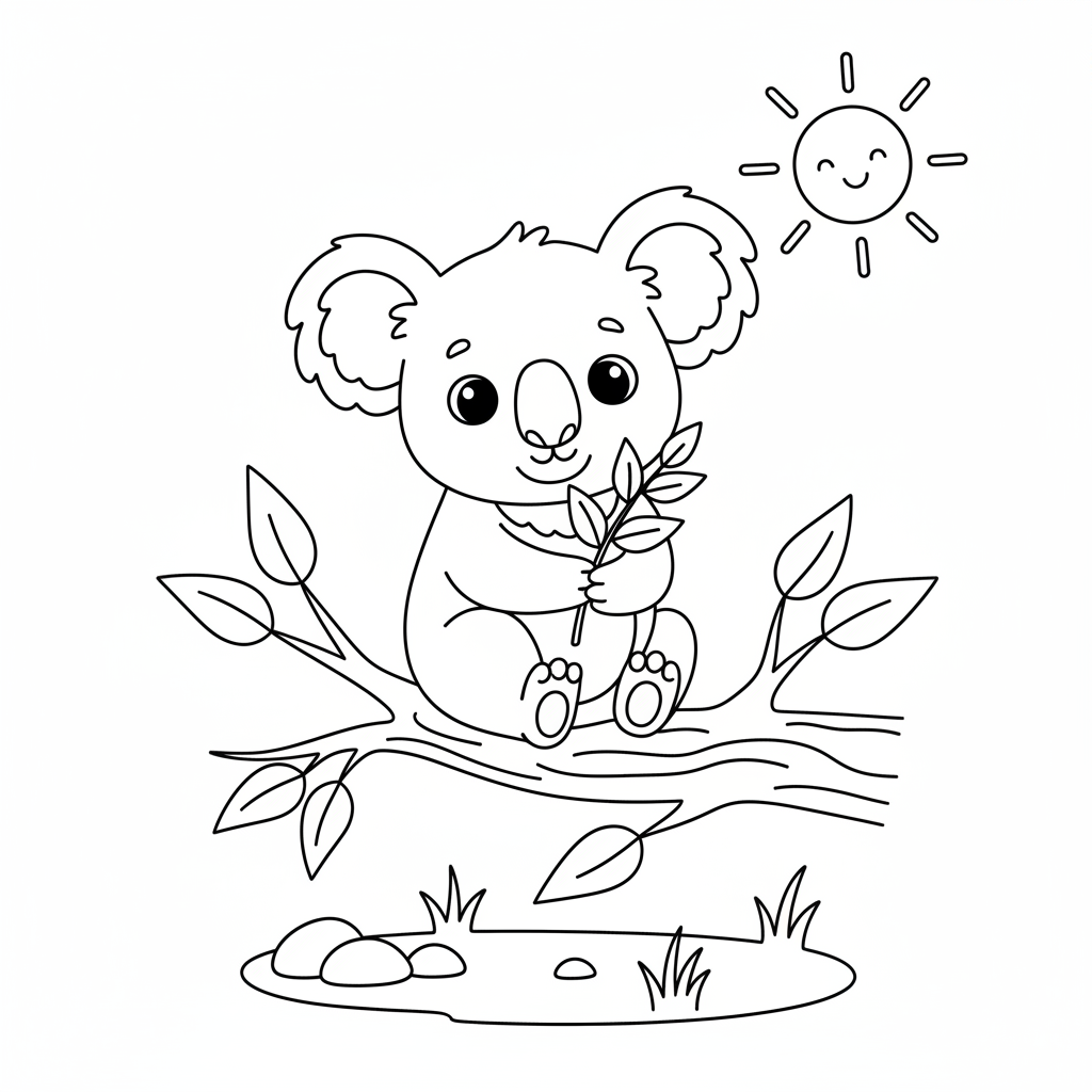 Dessins de Coloriage Koala Mignon à Imprimer Gratuitement