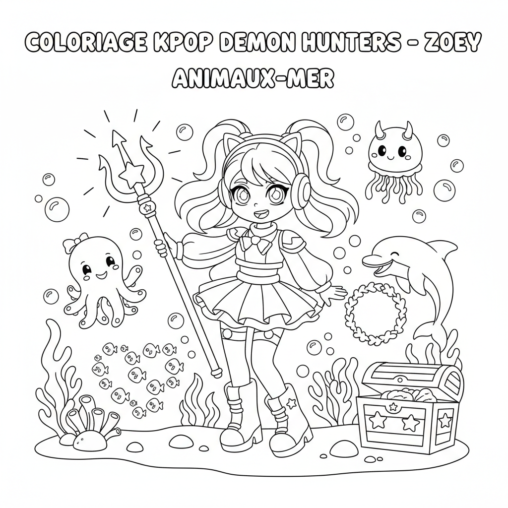 Coloriage coloriage kpop demon hunters à imprimer zoey 3