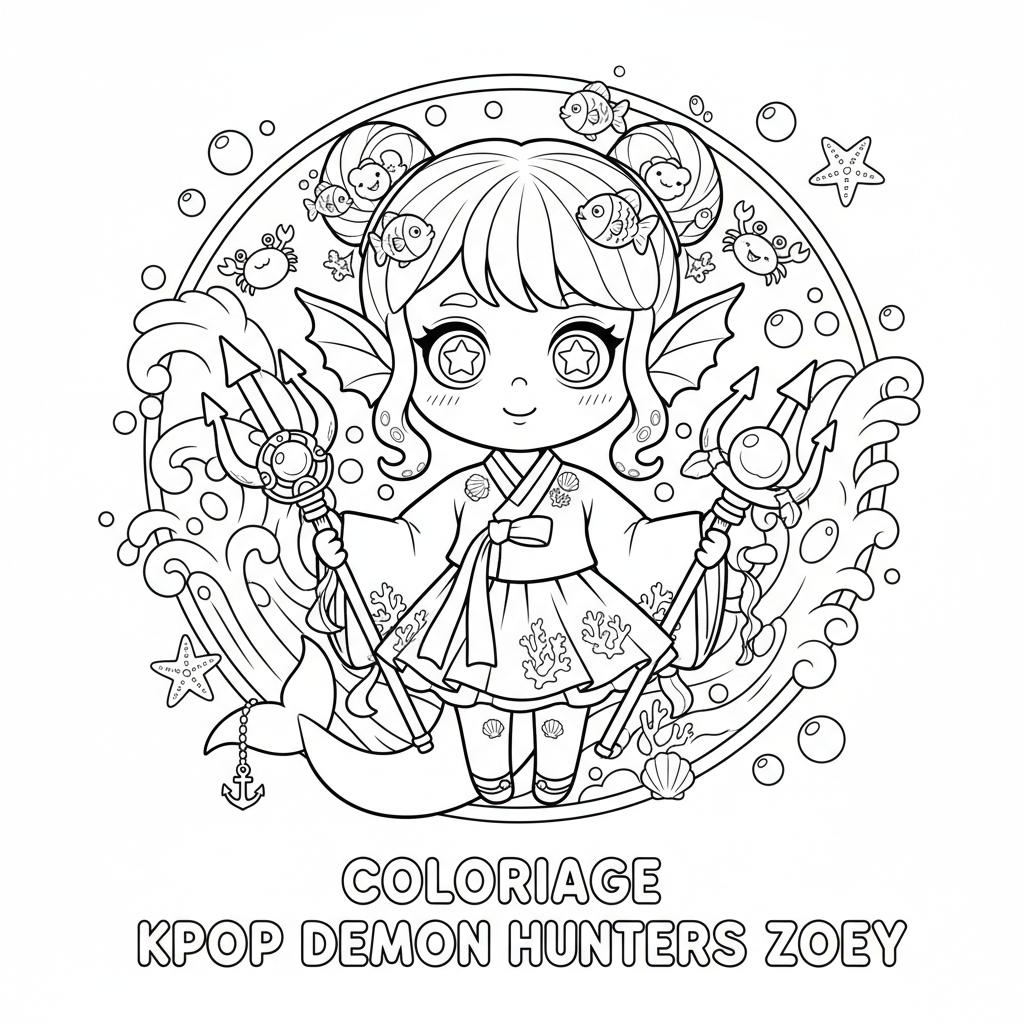 Coloriage coloriage kpop demon hunters à imprimer zoey 4