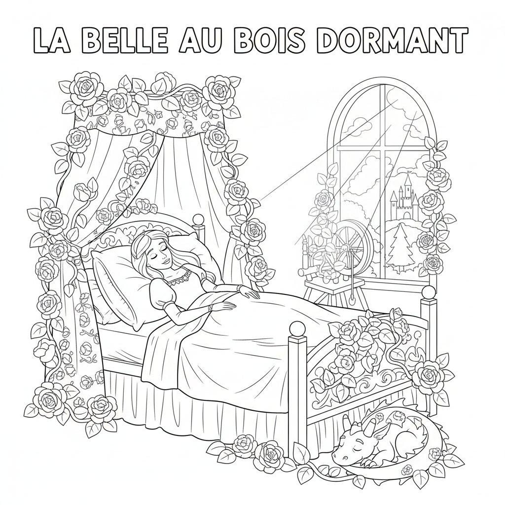 Coloriage coloriage la belle au bois dormant 3