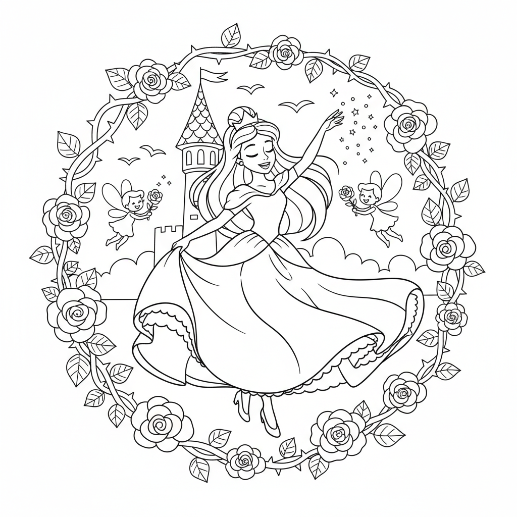 Coloriage coloriage la belle au bois dormant 5