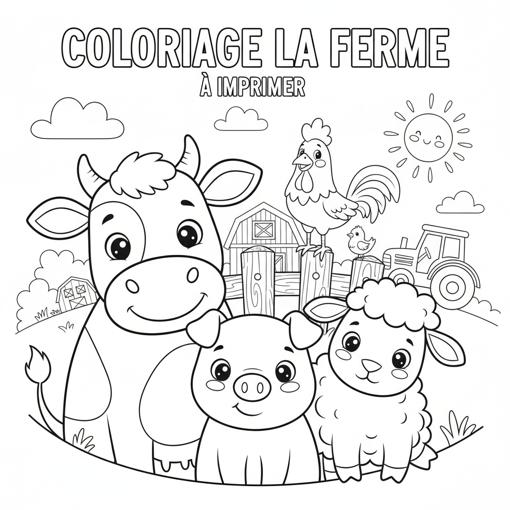 Coloriage coloriage la ferme à imprimer 4