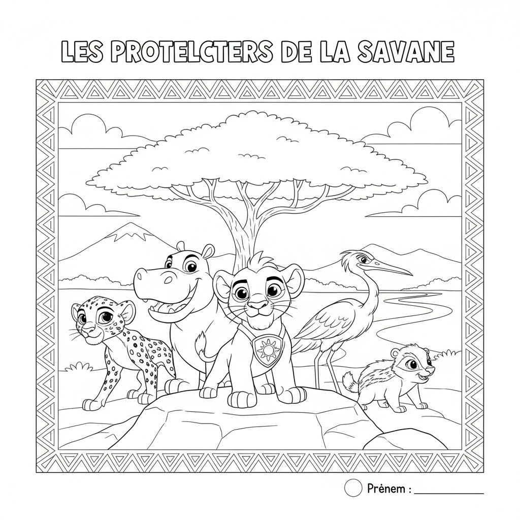 Coloriage coloriage la garde du roi lion 2