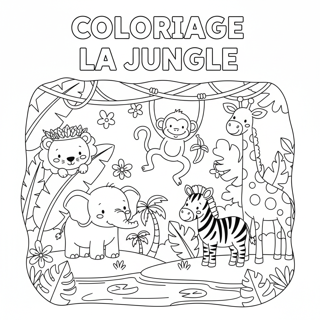 Coloriage coloriage la jungle 1