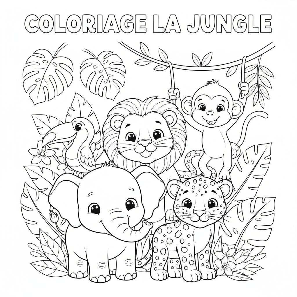 Coloriage coloriage la jungle 4