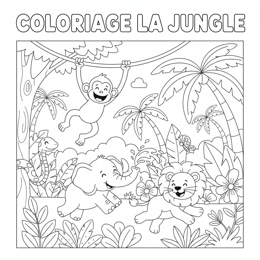 Coloriage coloriage la jungle 5