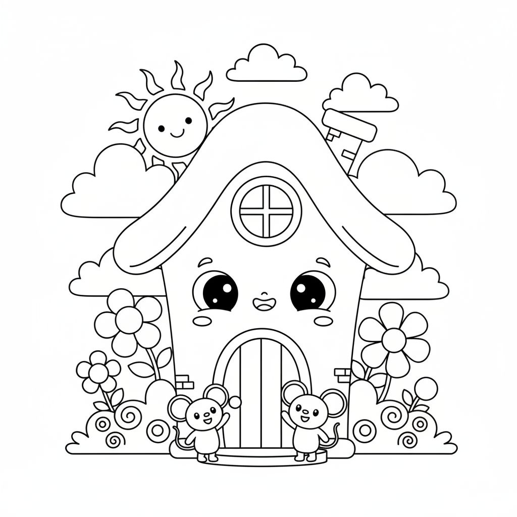 Coloriage coloriage la maison de mickey 4