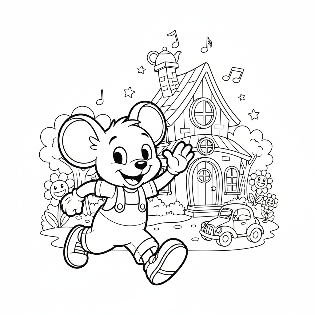 Coloriage coloriage la maison de mickey 5