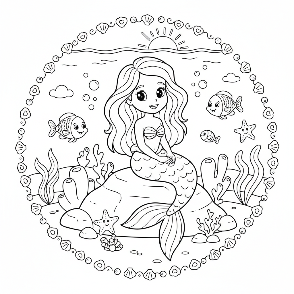 Coloriage coloriage la petite sirène 3