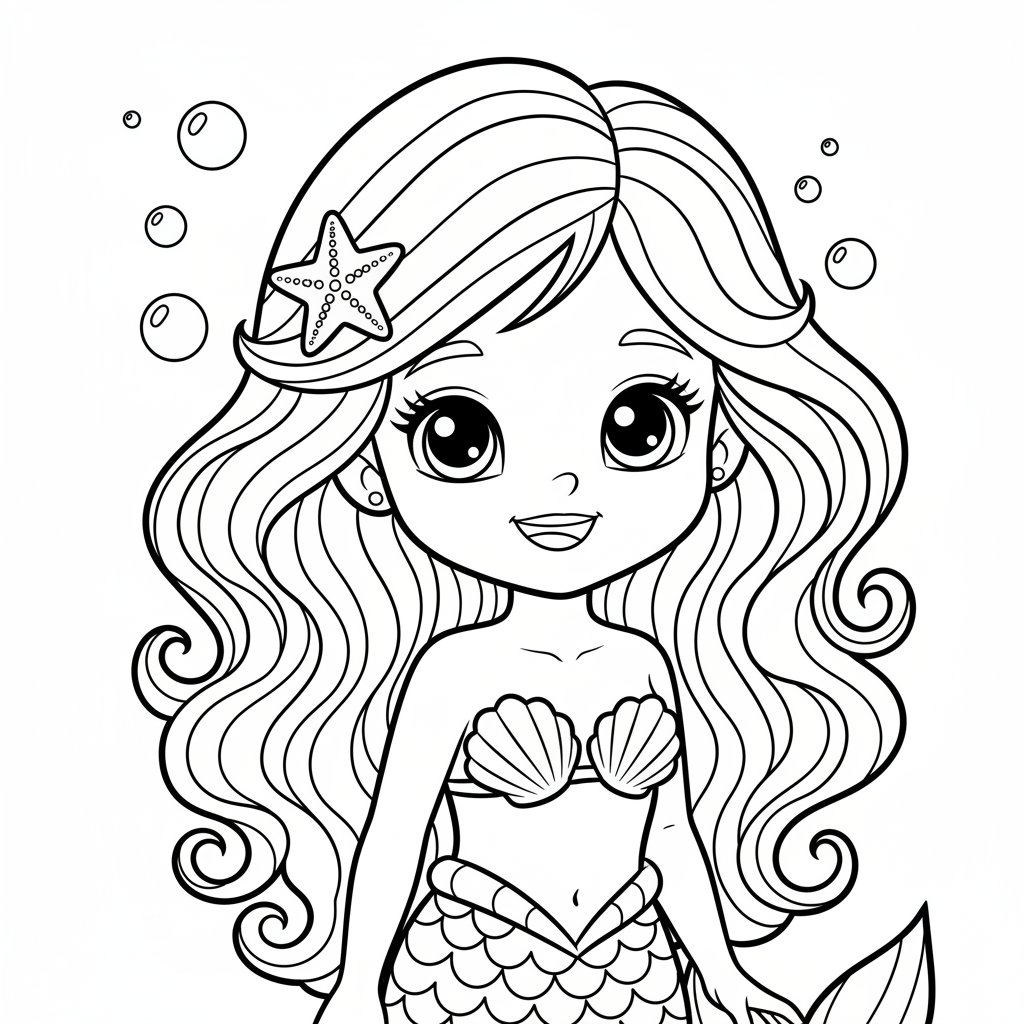 Coloriage coloriage la petite sirène 4