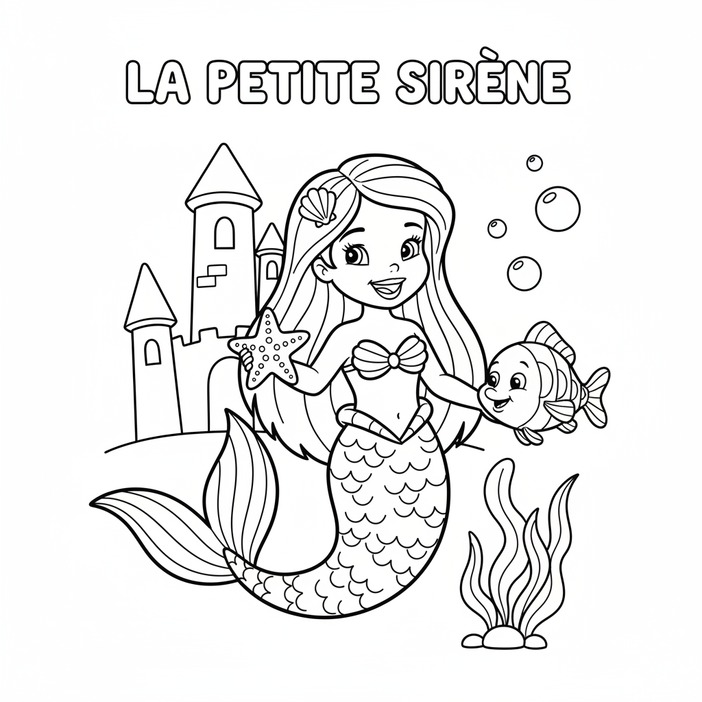 Coloriage La Petite Sirène à Imprimer Gratuit à Imprimer