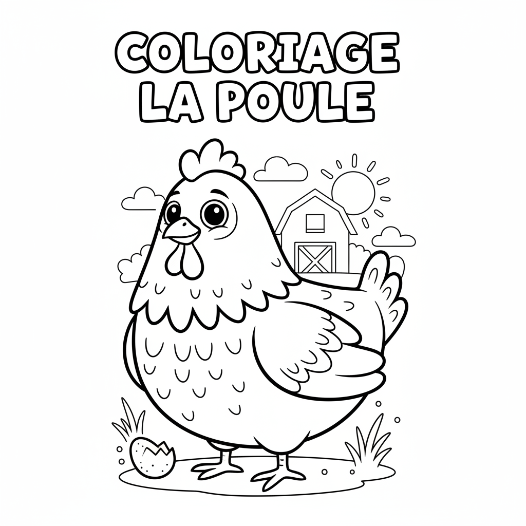 Coloriage coloriage la poule 1