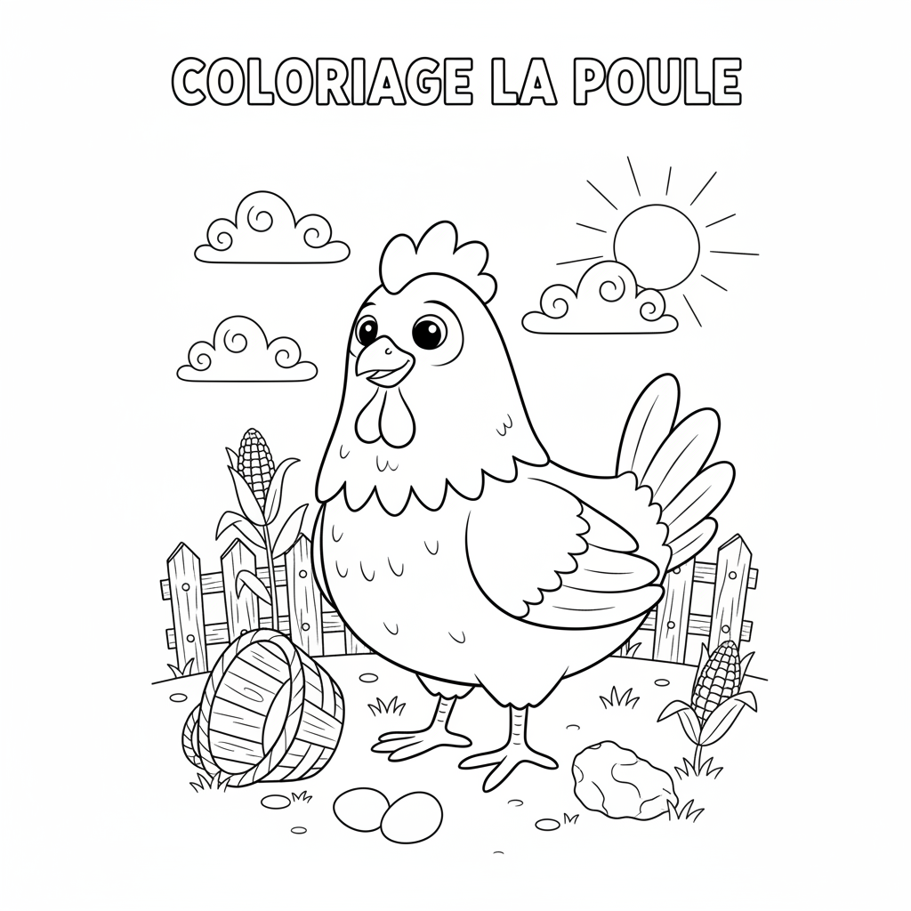 Coloriage coloriage la poule 2