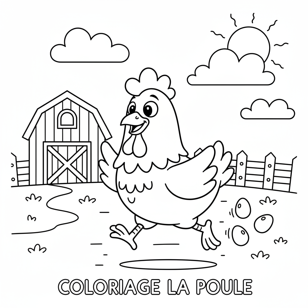 Coloriage coloriage la poule 5