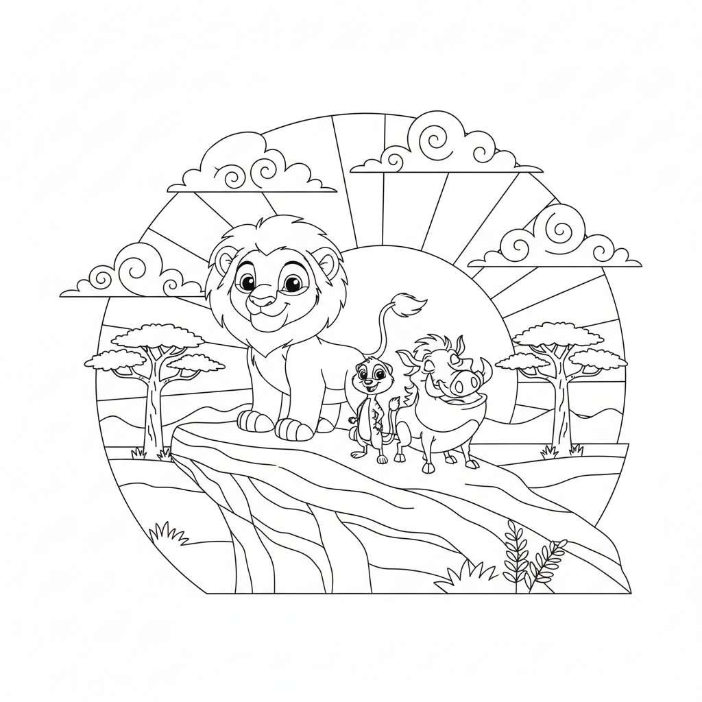 Coloriage coloriage le roi lion à imprimer 2