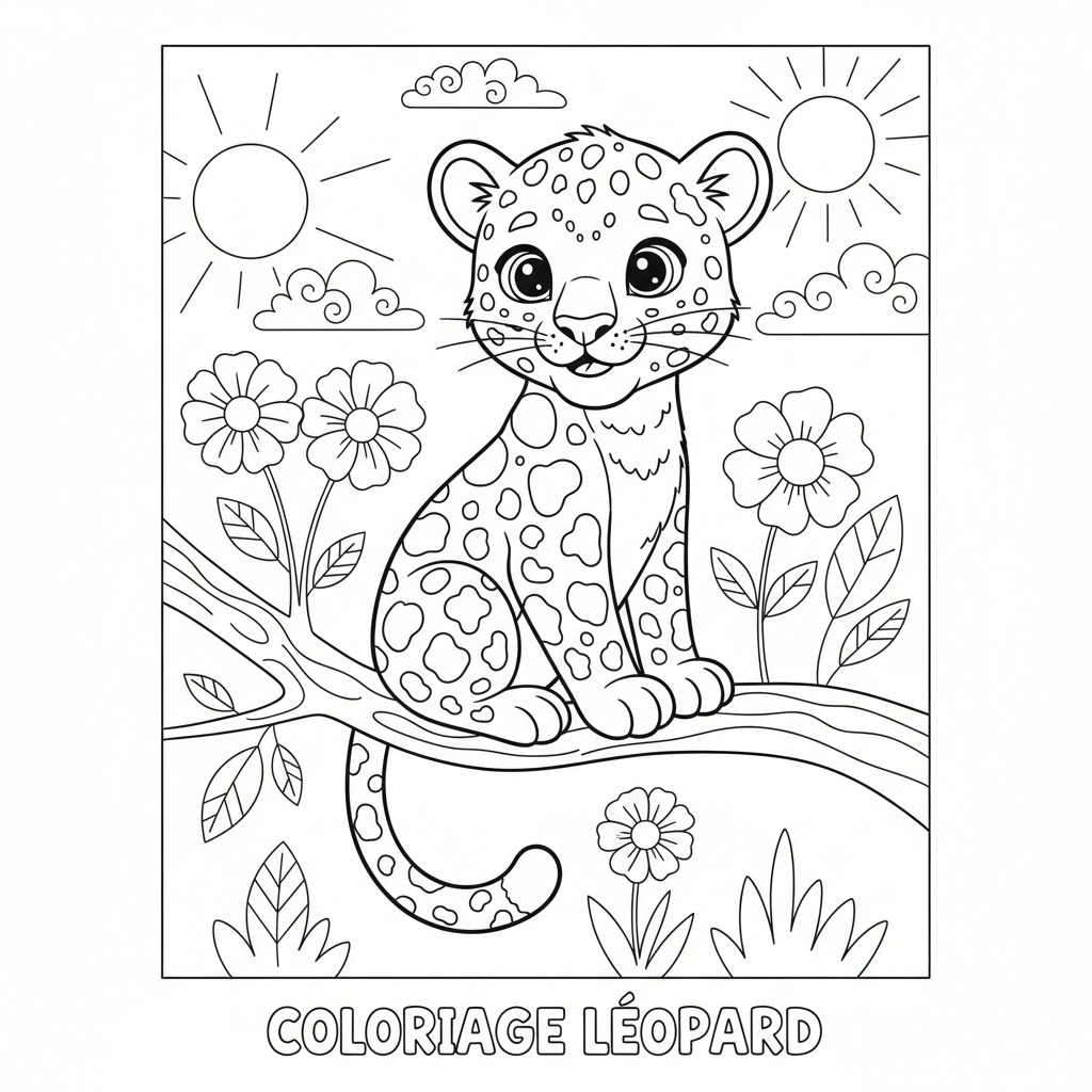 Coloriage coloriage léopard 2