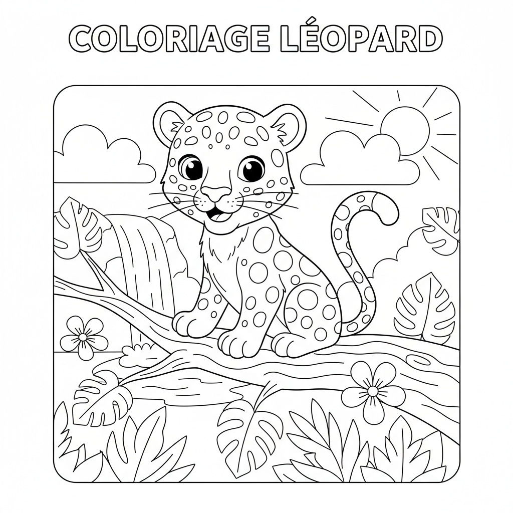 Coloriage coloriage léopard 3