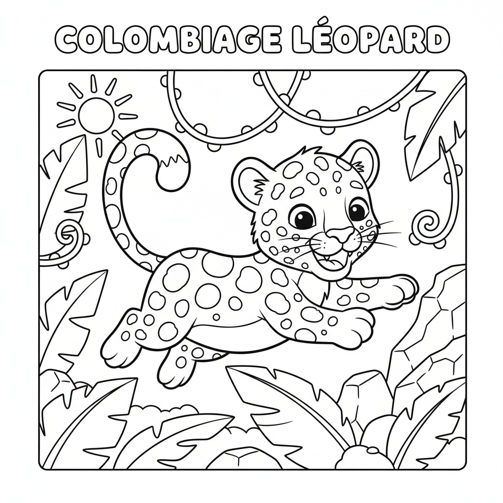 Coloriage coloriage léopard 5