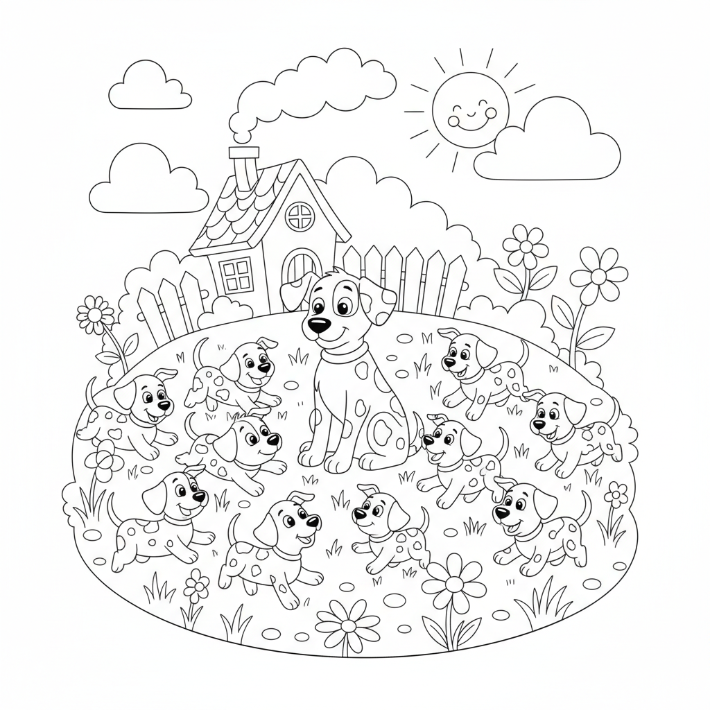 Coloriage Les 101 Dalmatiens à Imprimer Gratuitement