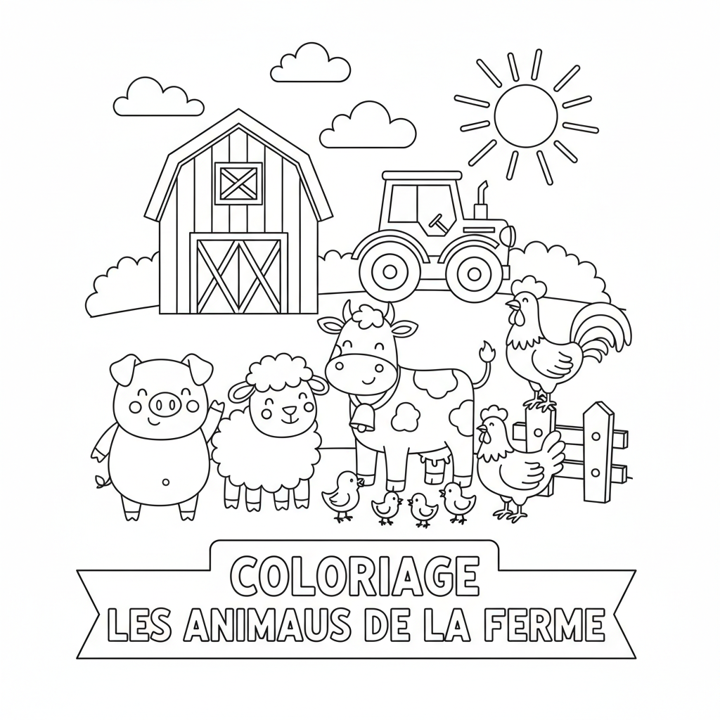 Coloriage Les Animaux De La Ferme Gratuit à Imprimer