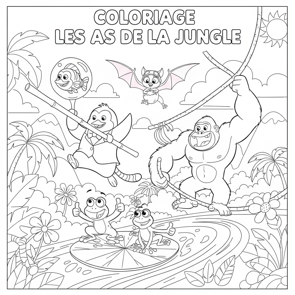 Coloriage coloriage les as de la jungle 5
