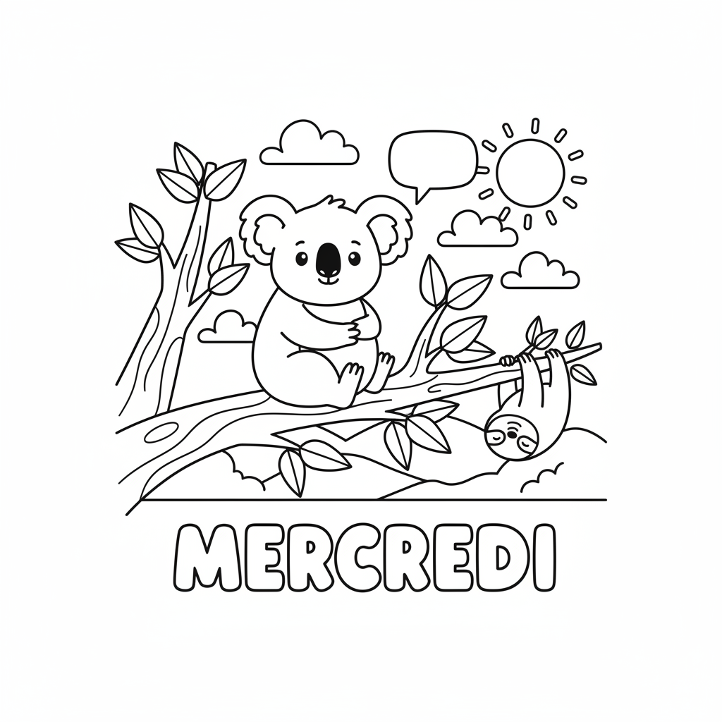 Coloriage coloriage les jours de la semaine 3