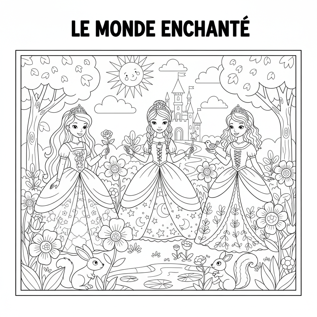 Coloriage coloriage les princesses disney 3