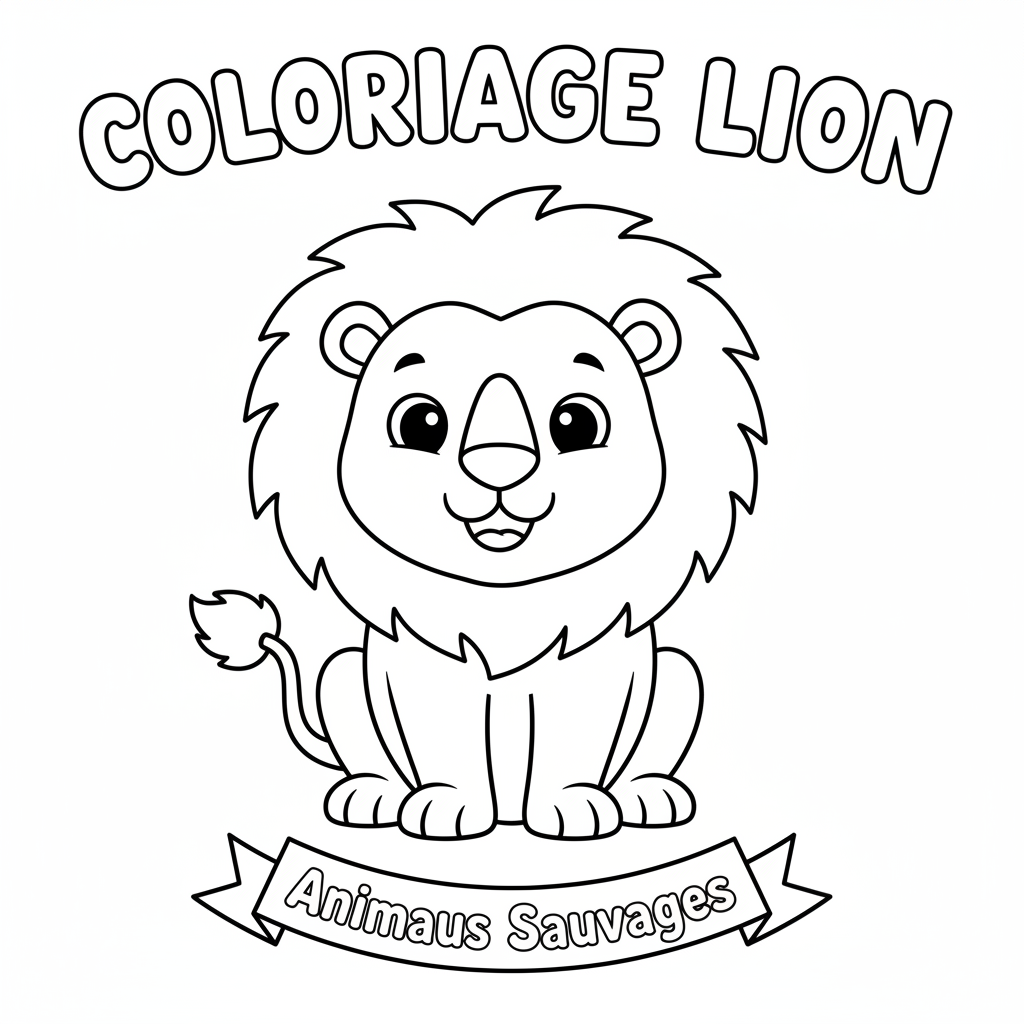 Coloriage coloriage lion à imprimer 1