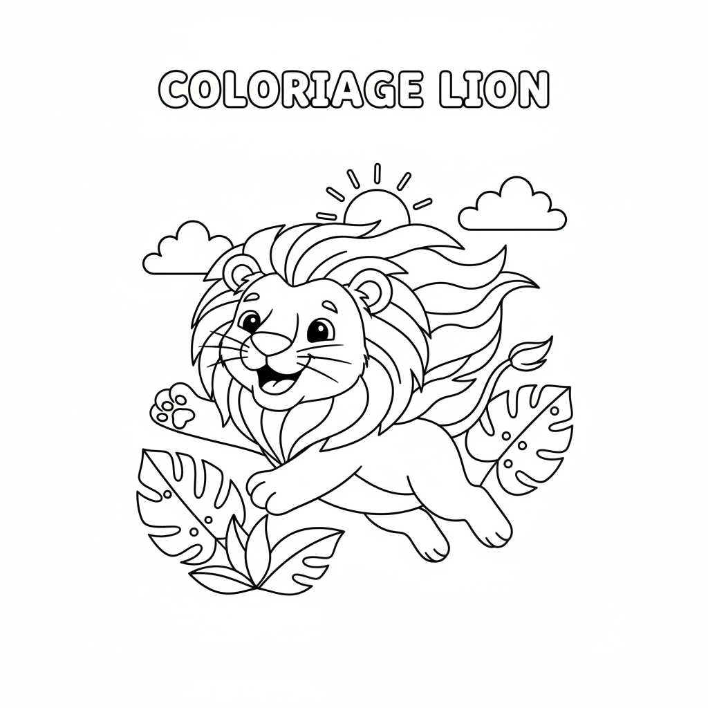 Coloriage coloriage lion à imprimer 5