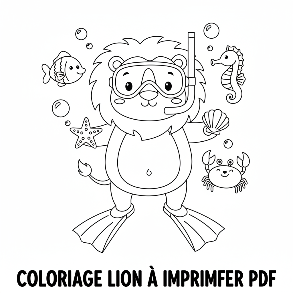Coloriage coloriage lion à imprimer pdf 1
