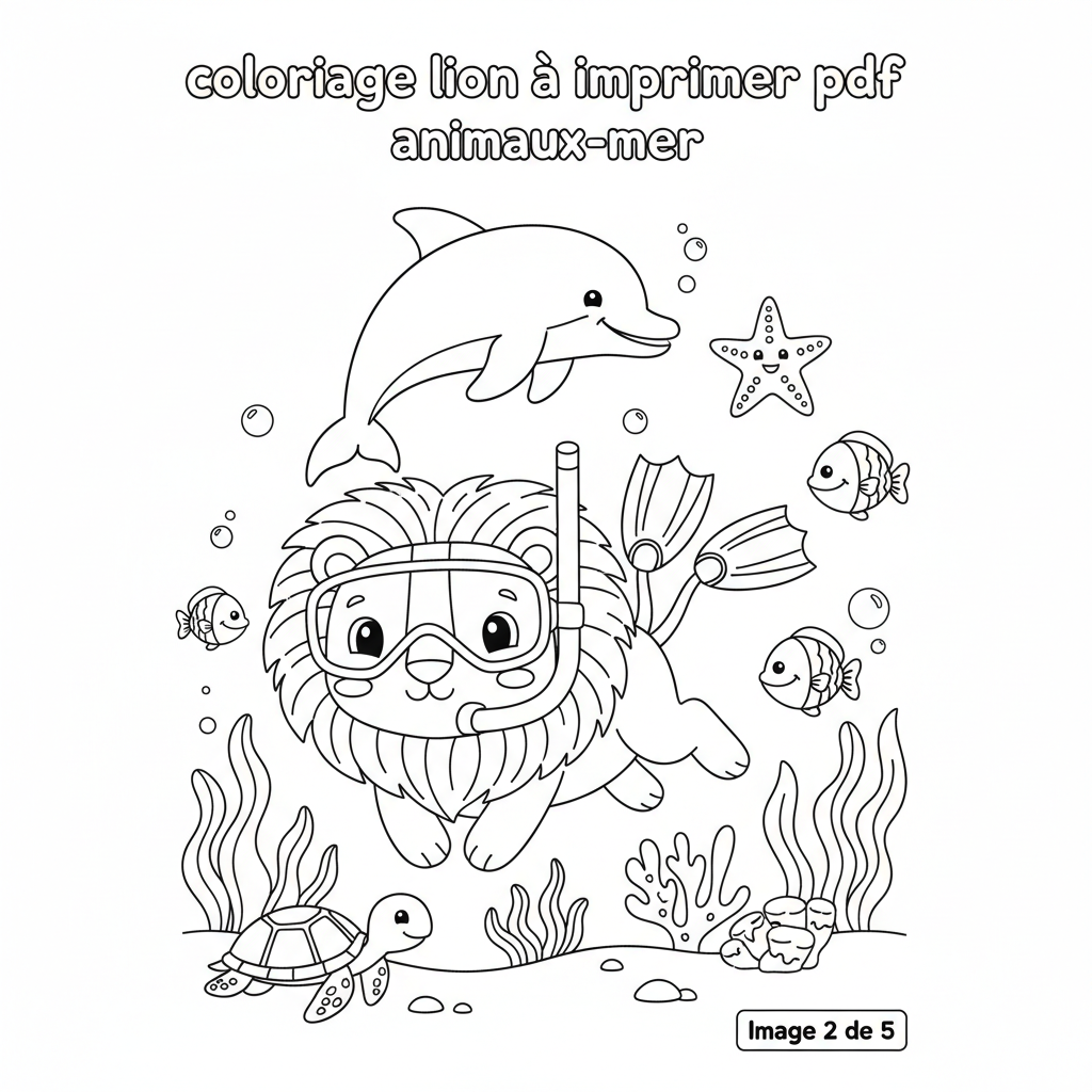 Coloriage coloriage lion à imprimer pdf 2